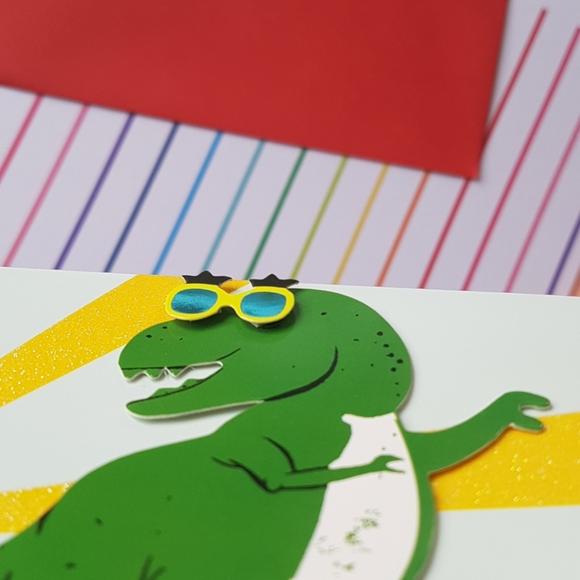 2 pcs C R Gibson Luxury Card Dinosaur (1 Card with Envelope) - Picture 7 of 16